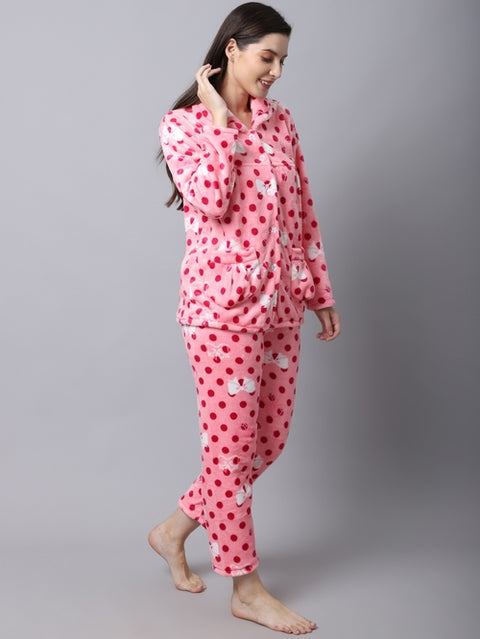 Women's Winter Full Sleeve Regular Fit Night Suit Top and Pyjama Set Ladies Night Dress