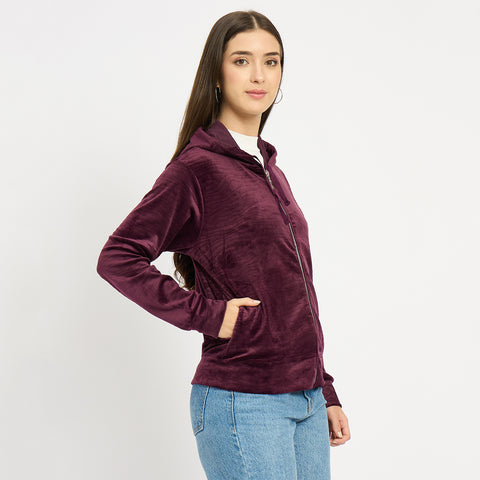 Women’s Whale Textured Zip-Up Hooded Sweatshirt