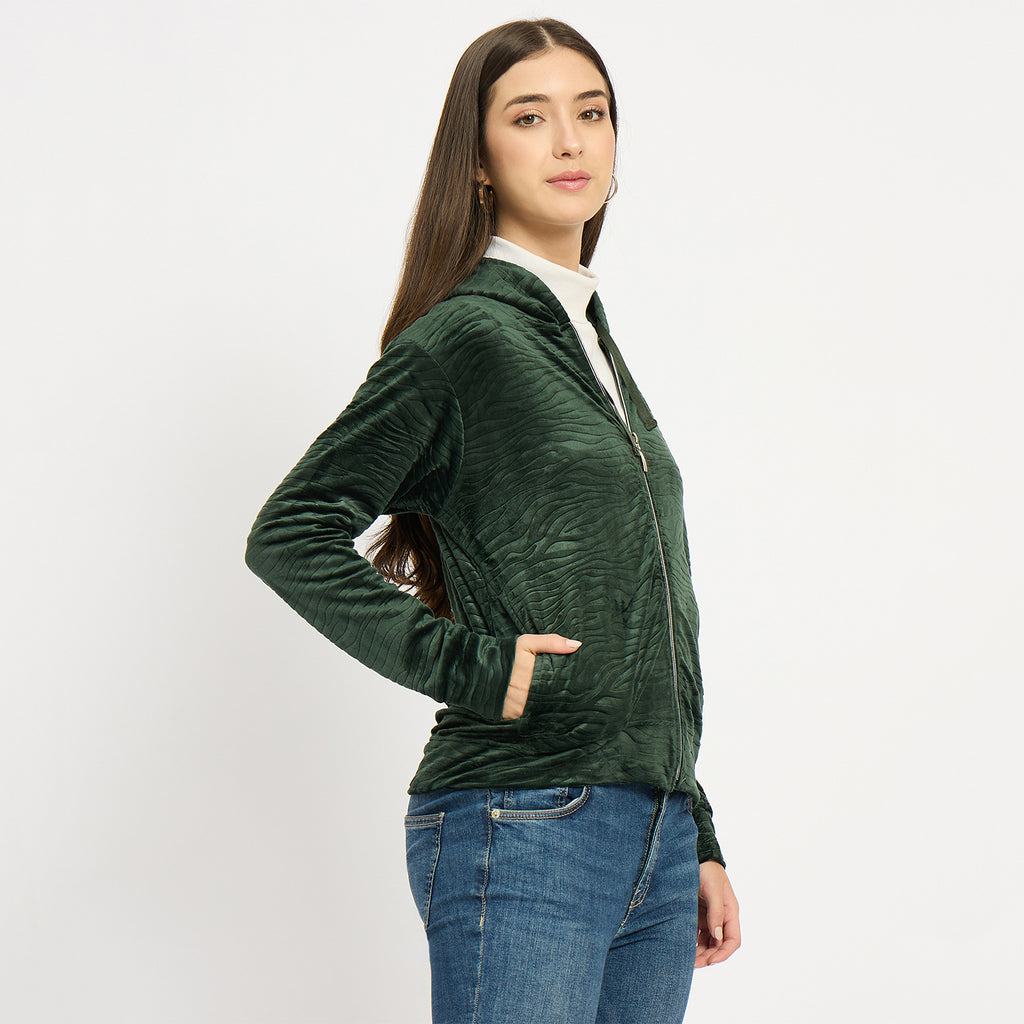 Women’s Whale Textured Zip-Up Hooded Sweatshirt