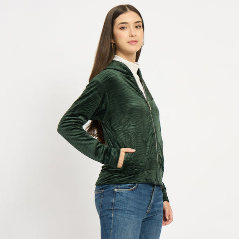 Women’s Whale Textured Zip-Up Hooded Sweatshirt