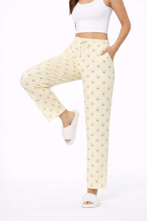 Camey Women's Printed Pyjama Pants, Floral Pattern, Sleepwear