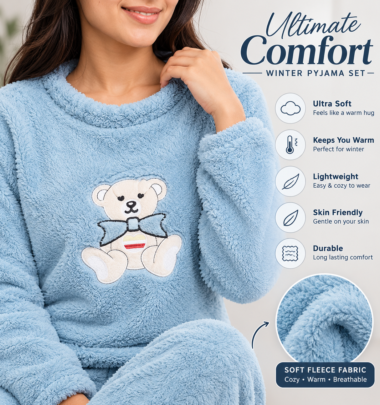 Camey Women Printed Winter Full Sleeve Top and Pajama Set
