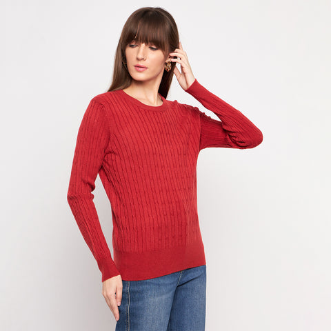 Women Woolen winter full sleeve Round Neck top|Sweater