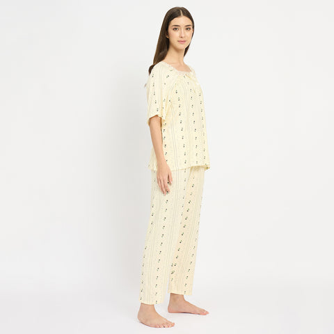 Women’s Floral Printed Night Suit Set