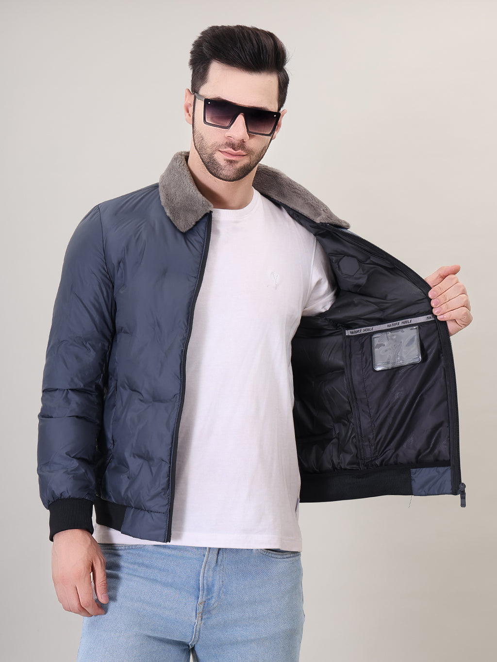 Airforce Spread Collar Puffer Jacket for Mens