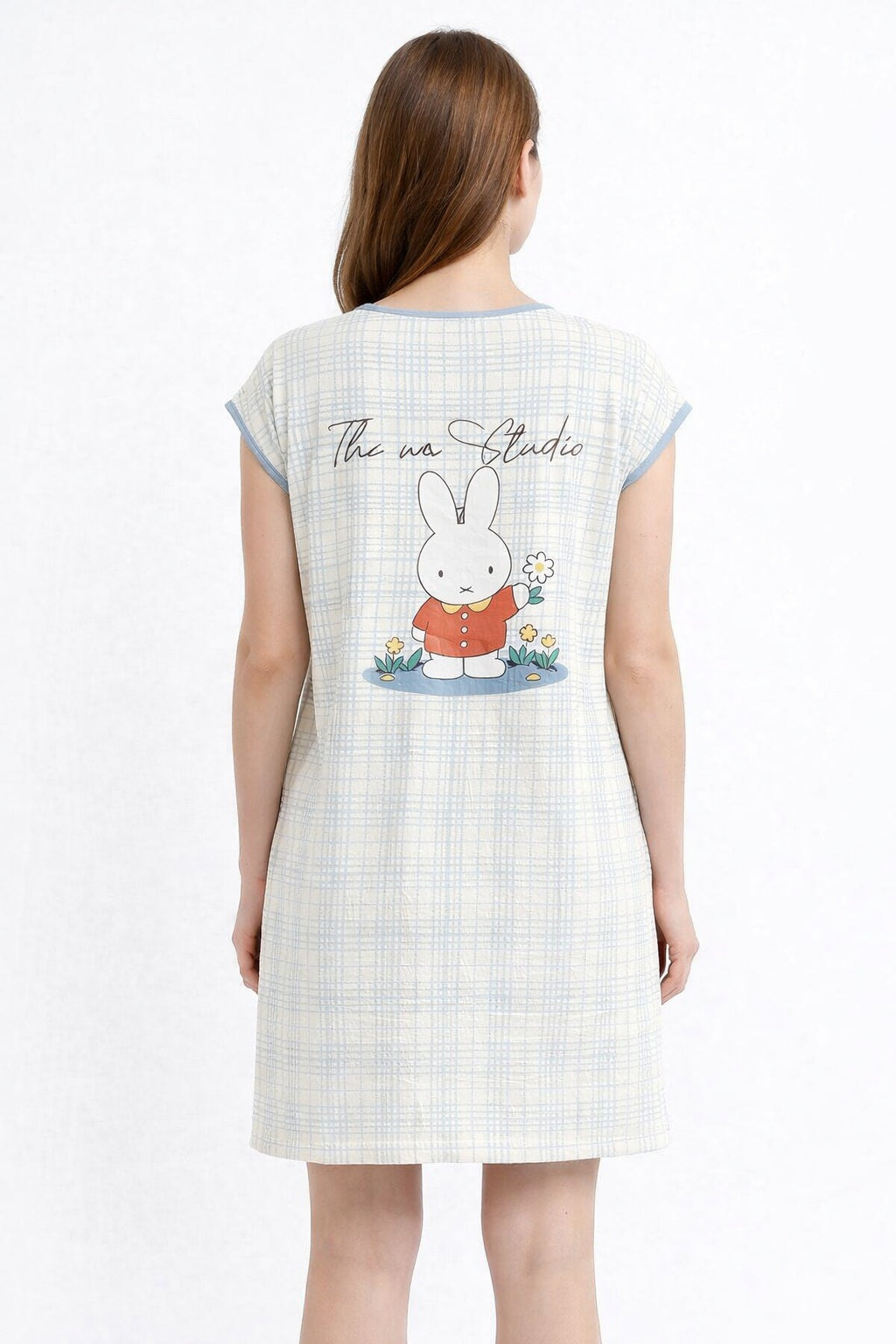 Women's short Nighty, Nightgown, Printed Pattern, Short Sleeve Sleep Dress