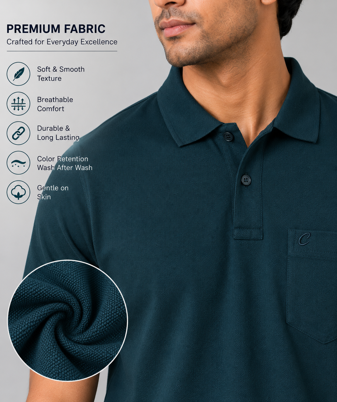 Men's Polo T-Shirt | Regular Fit Matty Fabric | Half Sleeve Collar Neck Casual Polo Tee with Chest Pocket | T-Shirt for Men