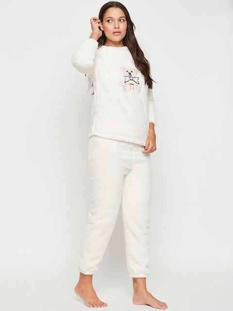 Women Printed Winter Full Sleeve Top and Pajama Pants