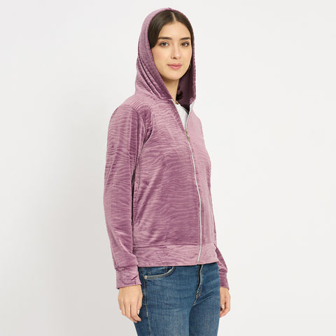 Women’s Whale Textured Zip-Up Hooded Sweatshirt