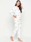 Women Printed Winter Full Sleeve Top and Pajama Pants