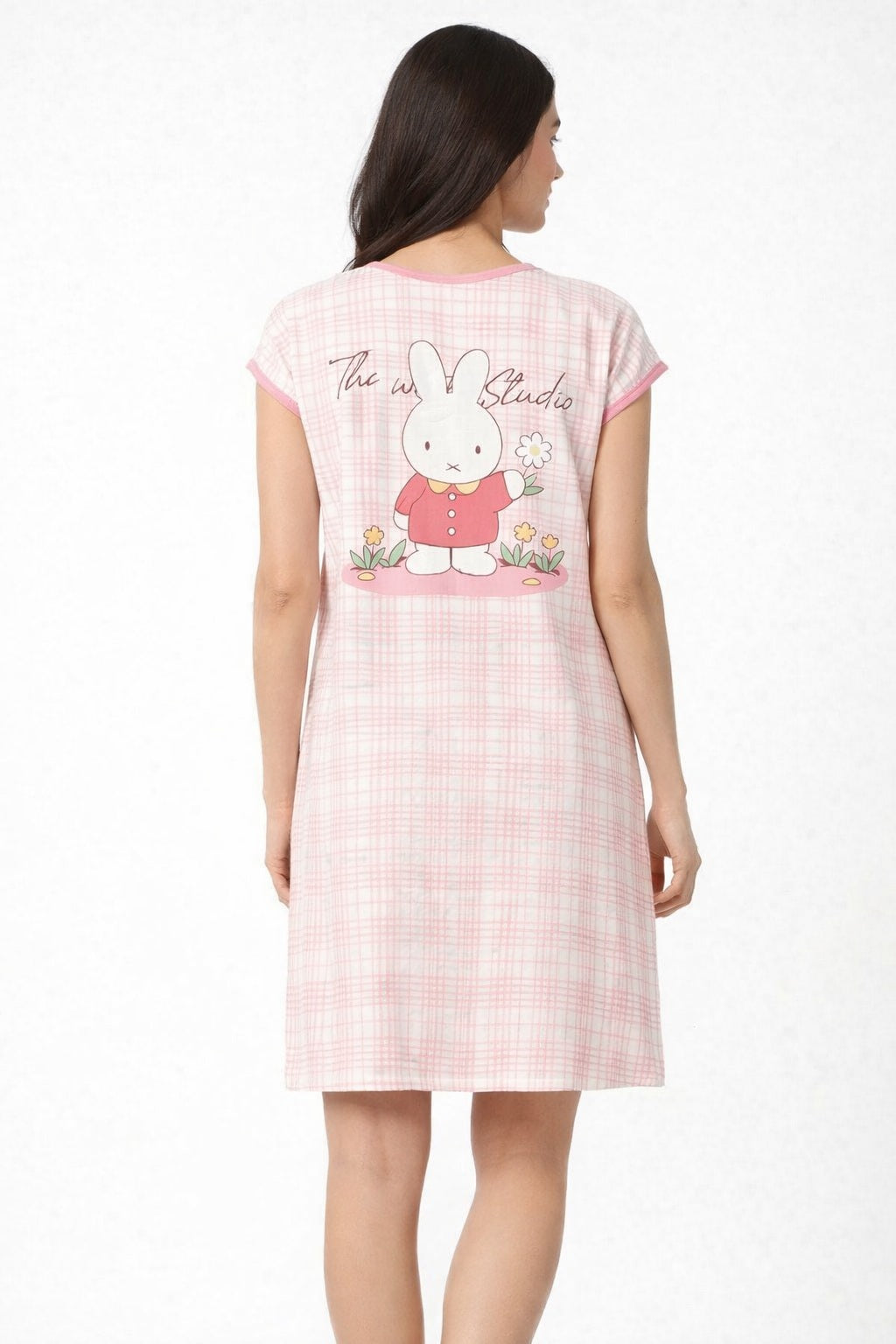 Women's short Nighty, Nightgown, Printed Pattern, Short Sleeve Sleep Dress
