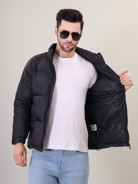 Men's Stand Collar Puffer Jacket for winter