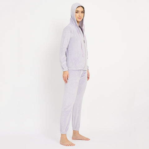 Women’s Full Sleeve Hooded Nightsuit Set