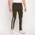 Men Striped Running Track Pants with Zipper Pocket