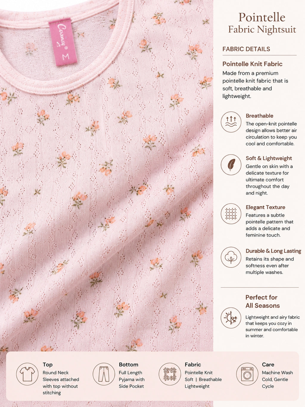 Women Night Suit Set | Soft & Breathable Sleepwear for Women | Half Sleeve Top with Full Length Pyjama