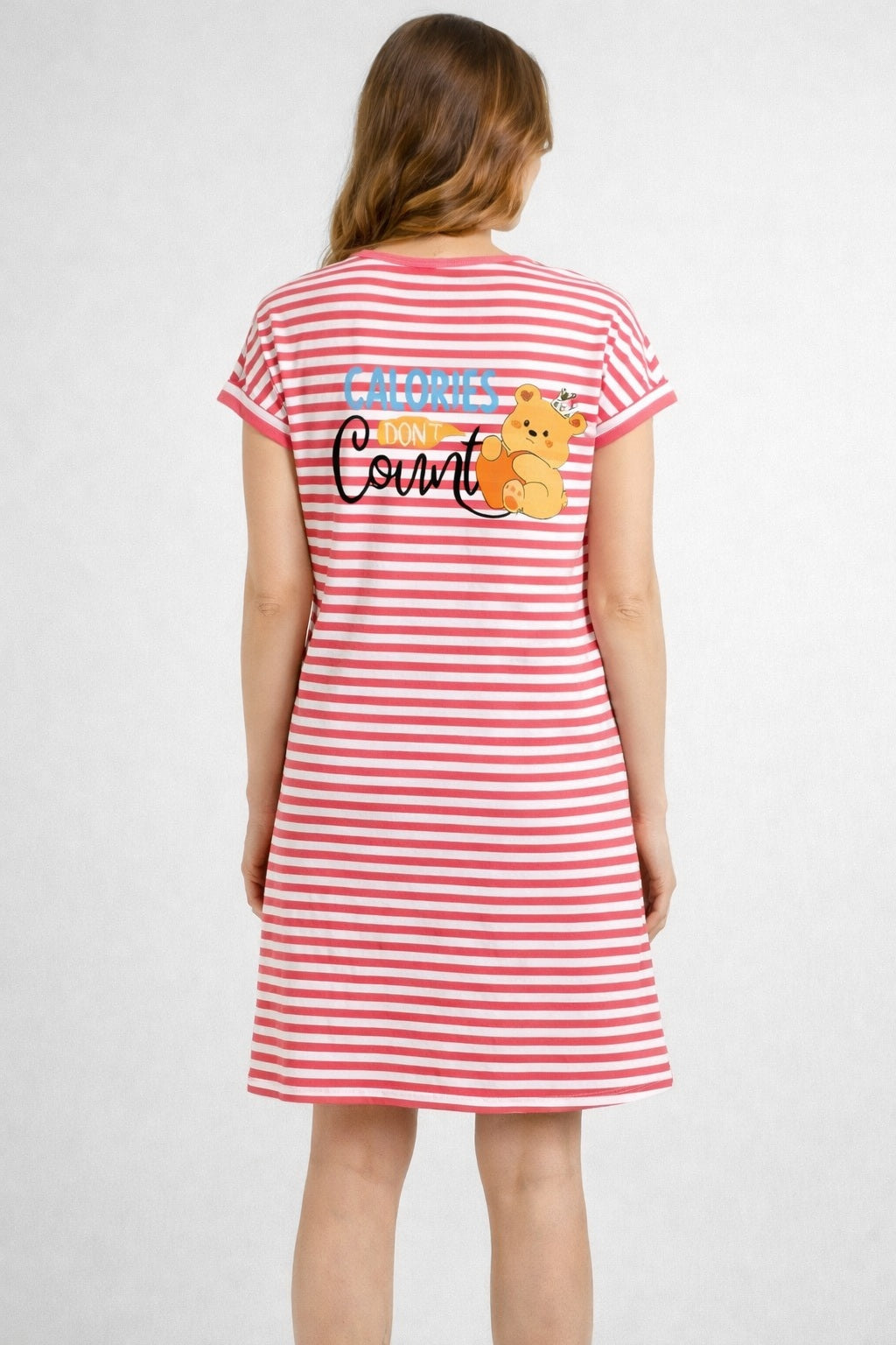 Women's short Nighty, Nightgown, Printed Pattern, Short Sleeve Sleep Dress