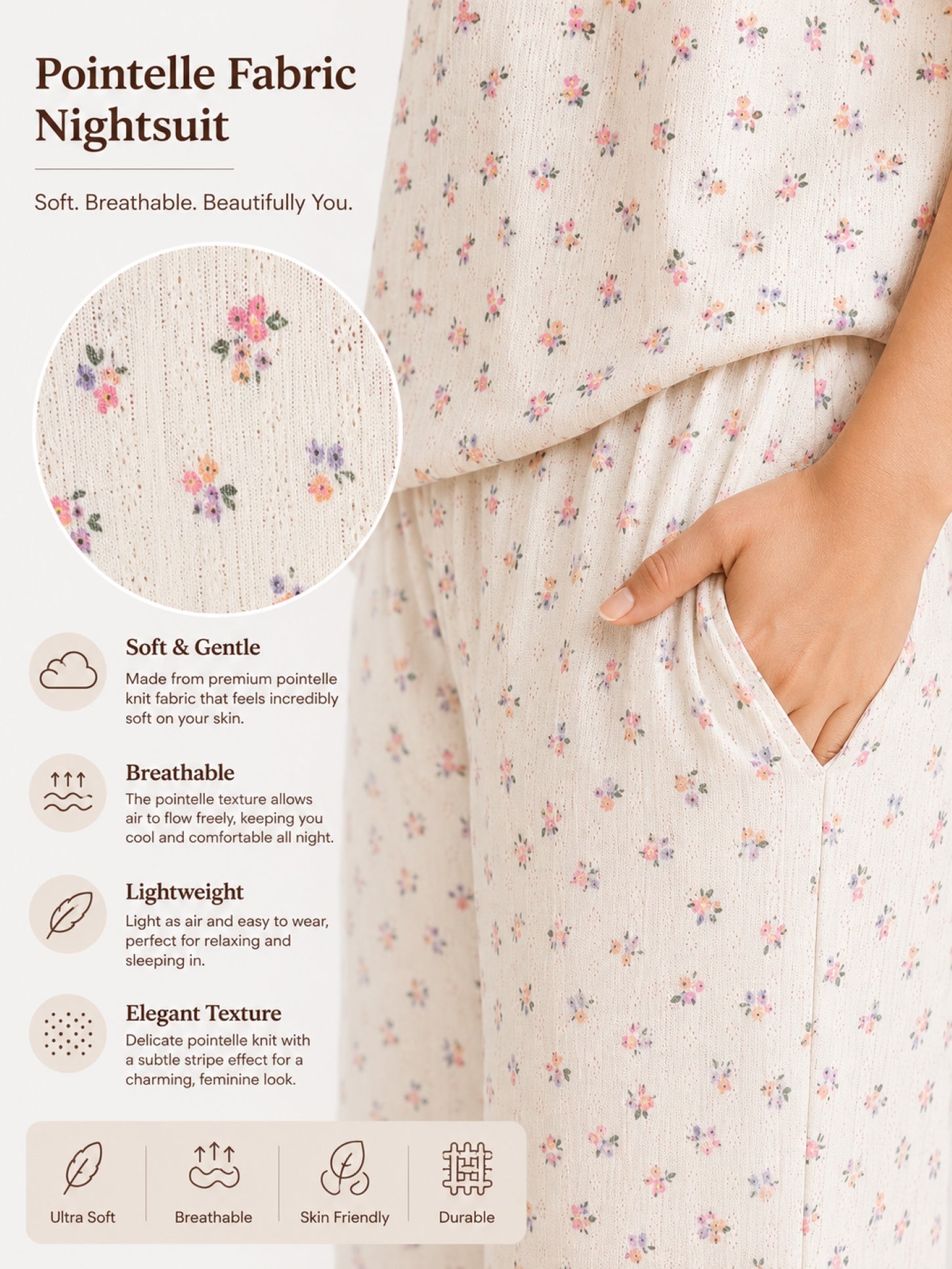 Women Night Suit Set | Soft & Breathable Sleepwear for Women | Half Sleeve Top with Full Length Pyjama