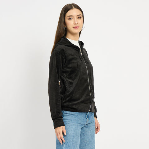 Women’s Whale Textured Zip-Up Hooded Sweatshirt
