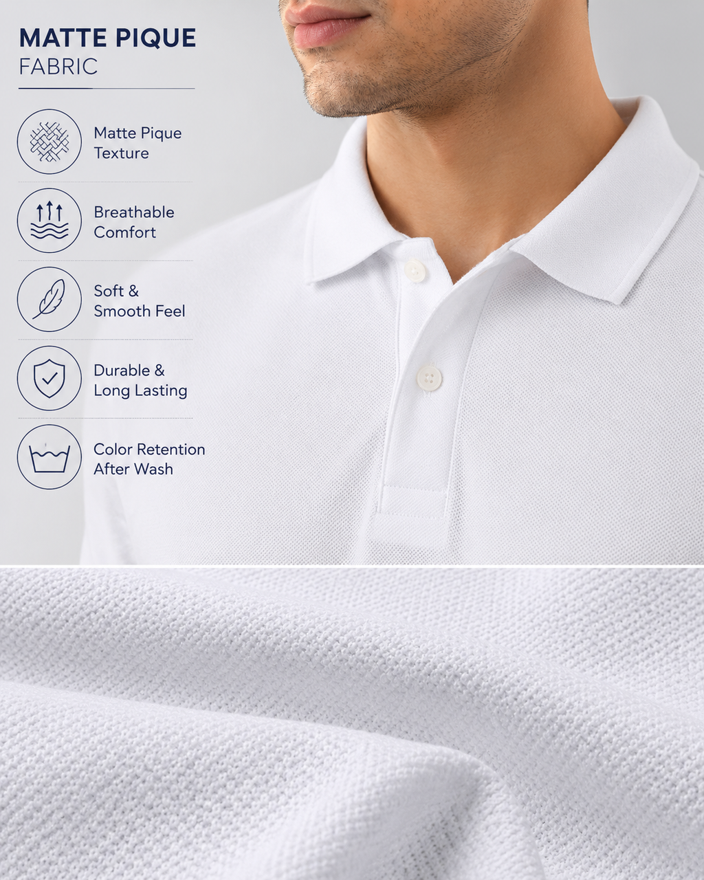 Camey Solid T-Shirts for Men – Traditional & Evergreen Style | Men's Cotton Matte Polo Collar T-Shirt
