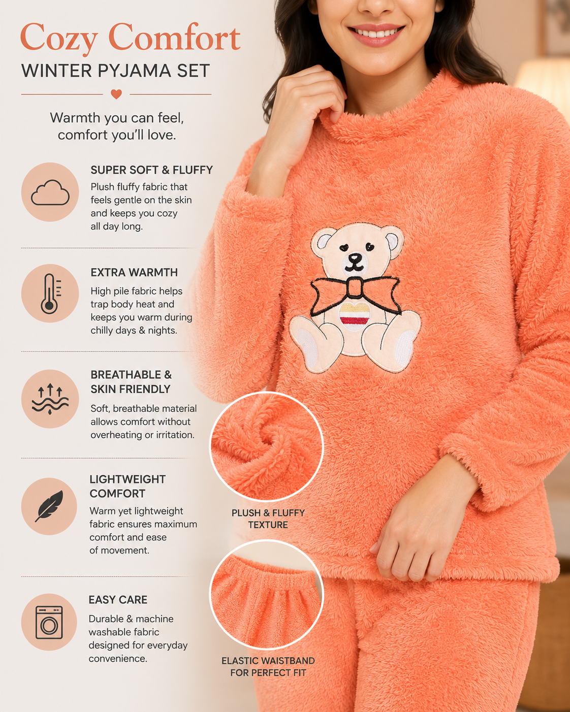Camey Women Printed Winter Full Sleeve Top and Pajama Set