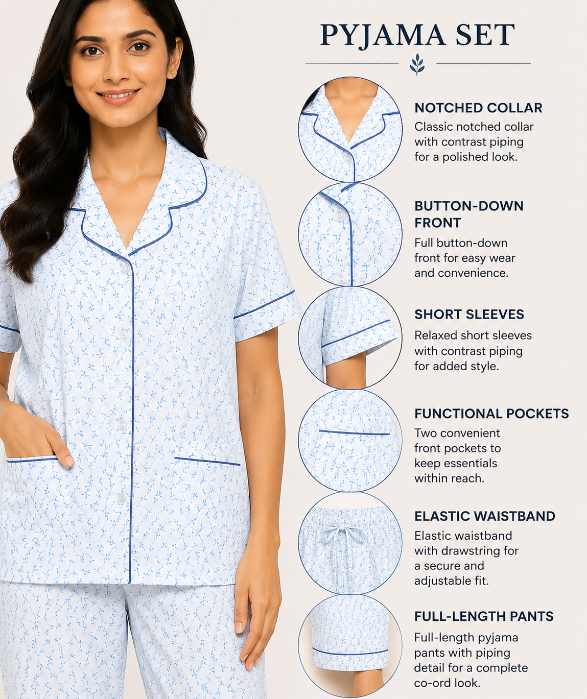 Women Night Suit | Women Sleepwear Set | Ladies Nightwear | Front Open Pyjama Set