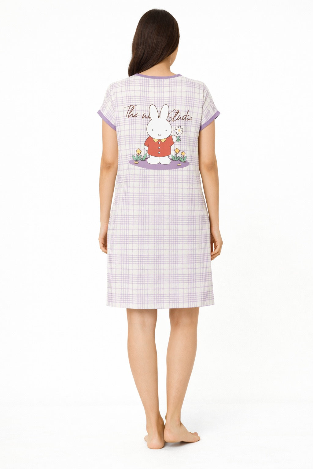 Women's short Nighty, Nightgown, Printed Pattern, Short Sleeve Sleep Dress