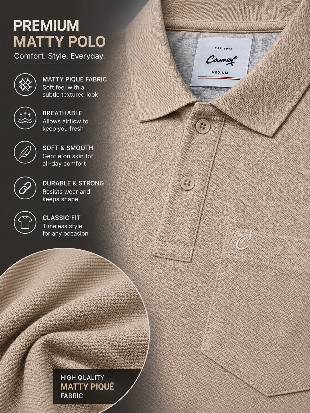 Men's Polo T-Shirt | Regular Fit Matty Fabric | Half Sleeve Collar Neck Casual Polo Tee with Chest Pocket | T-Shirt for Men