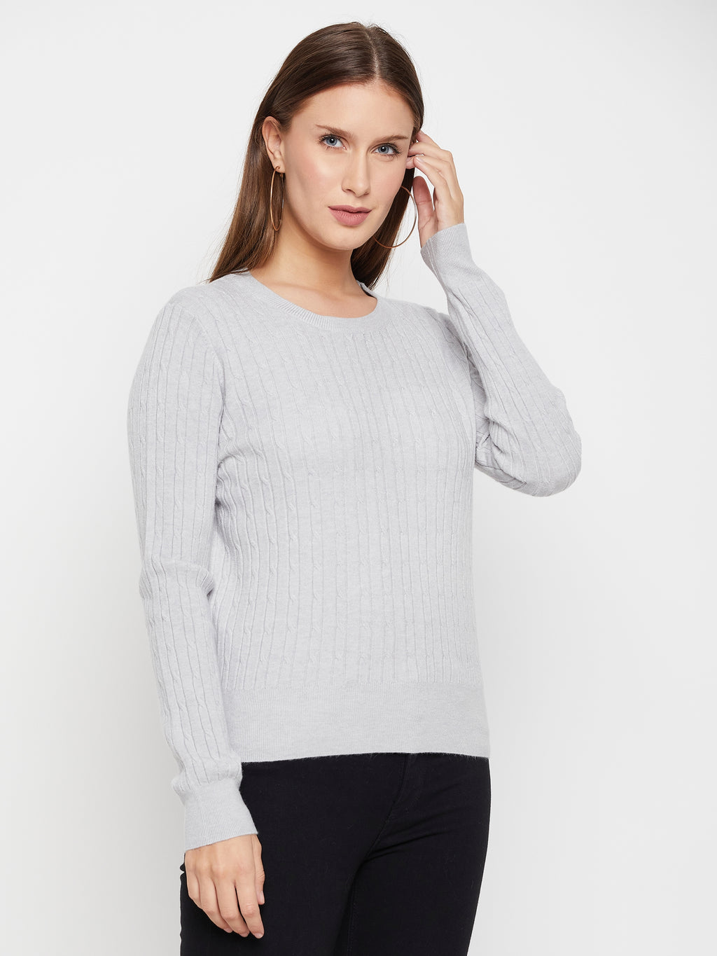 Women Woolen winter full sleeve Round Neck top|Sweater