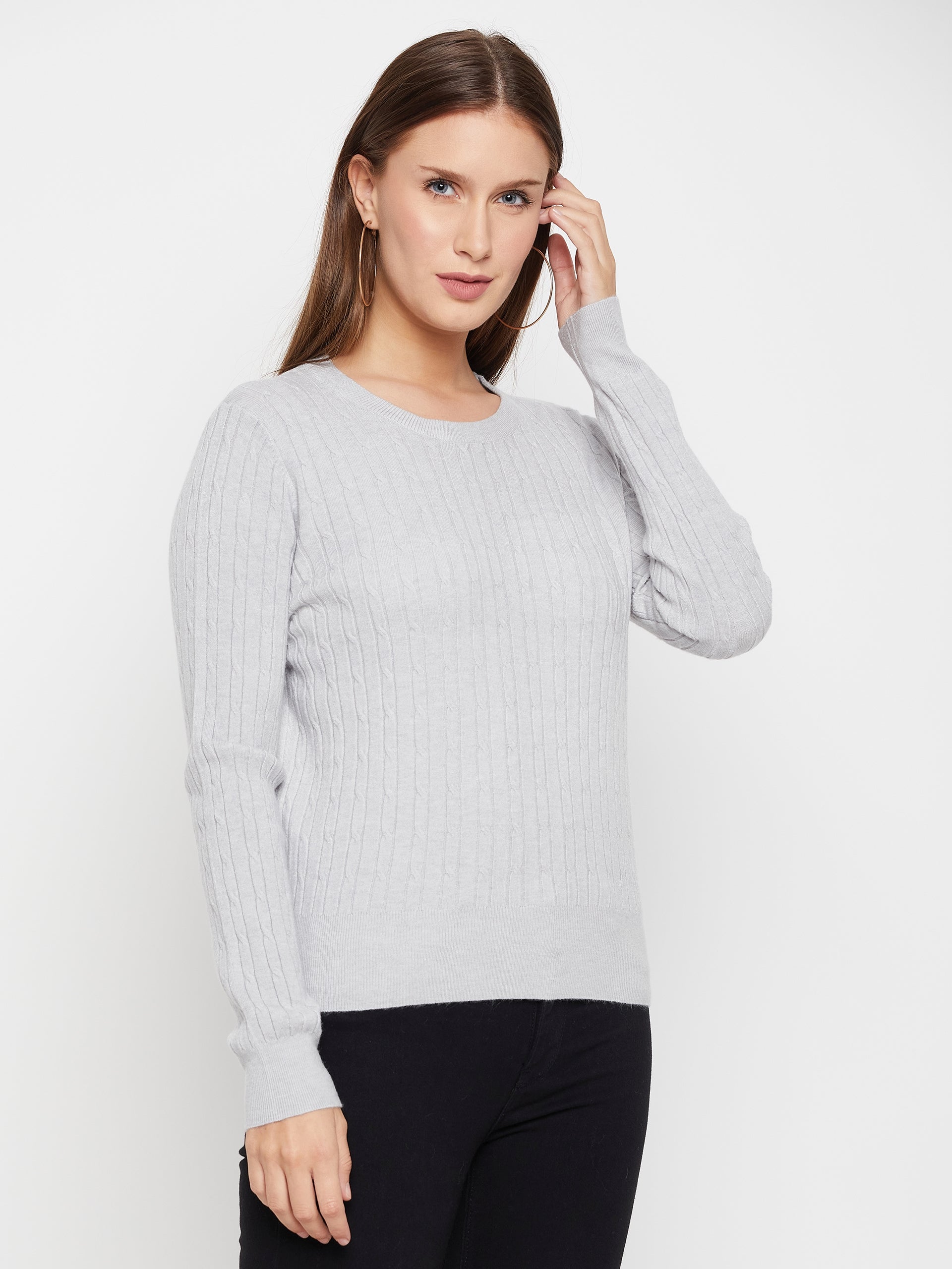 Women Woolen winter full sleeve Round Neck top|Sweater