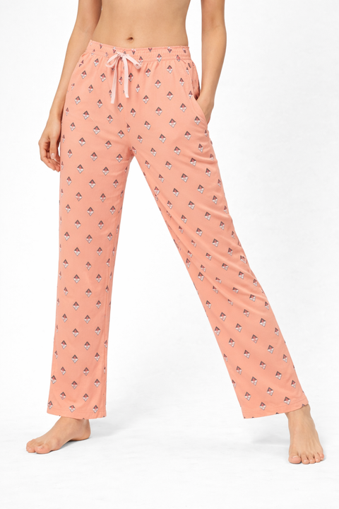 Camey Women's Printed Pyjama Pants, Floral Pattern, Sleepwear