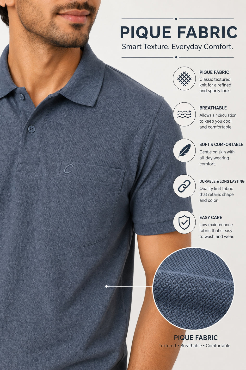 Men's Polo T-Shirt | Regular Fit Matty Fabric T-Shirt | Half Sleeve Collar Neck Polo T-Shirt for Men with Chest Pocket