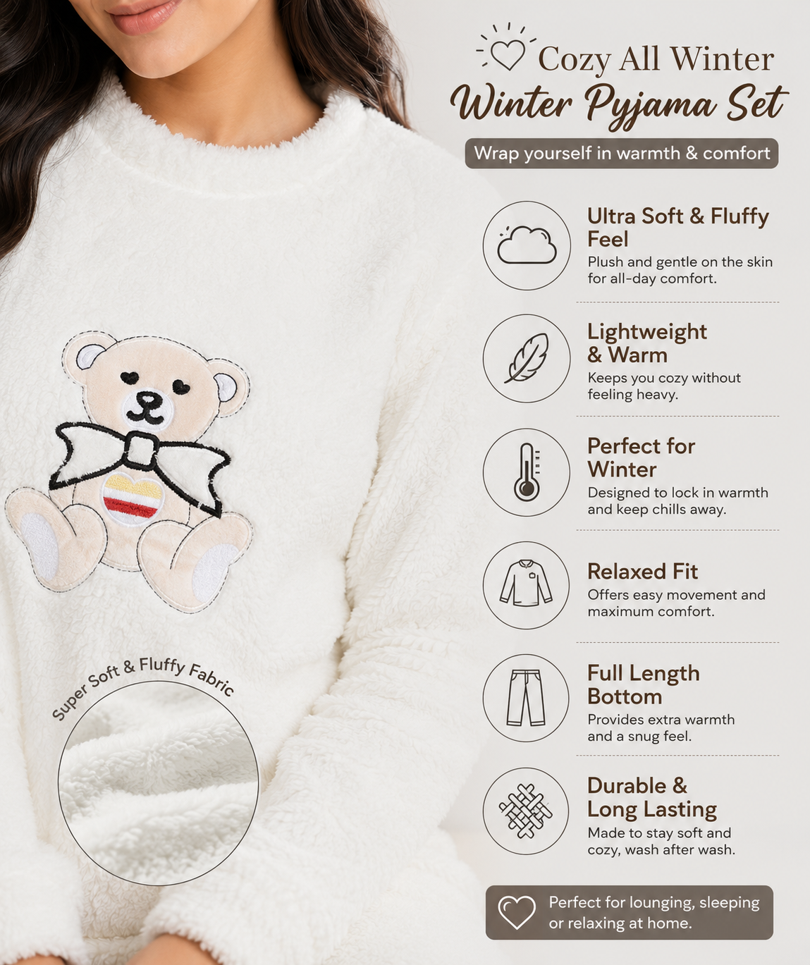 Camey Women Printed Winter Full Sleeve Top and Pajama Set