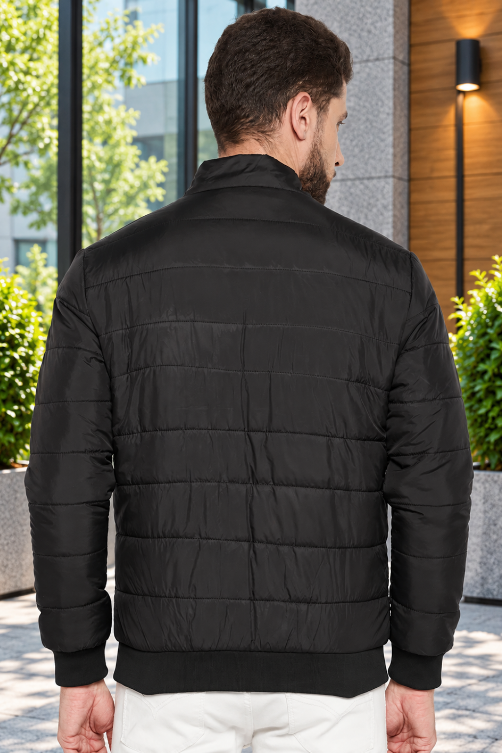 Men's Regular Fit Bomber Jacket For Winter Wear