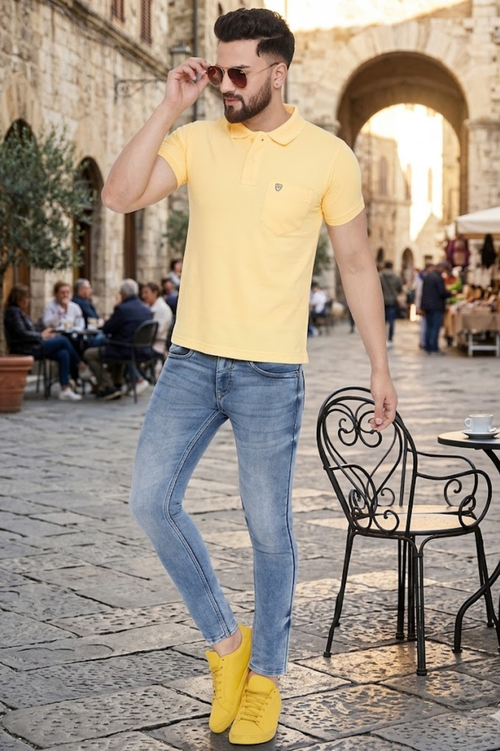 Men's Short Sleeve T-Shirts by Camey – Simple & Soft | Men's Cotton Matte Polo Collar T-Shirt