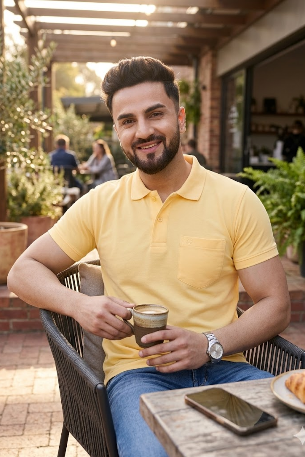 Men's Short Sleeve T-Shirts by Camey – Simple & Soft | Men's Cotton Matte Polo Collar T-Shirt