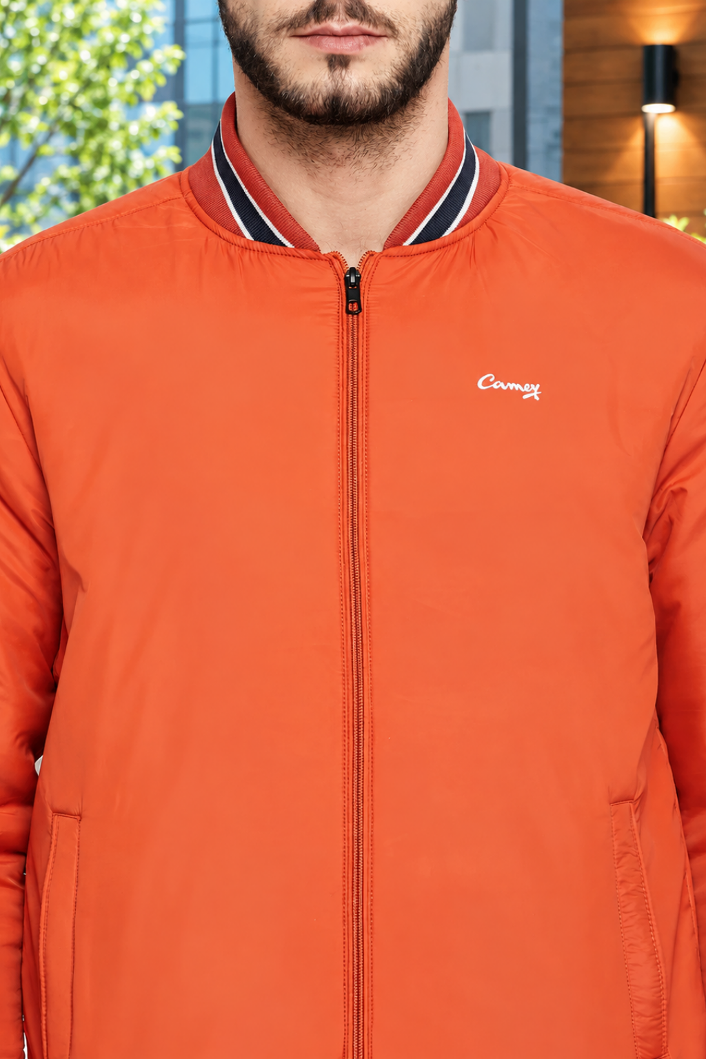 Men's Regular Fit Bomber Jacket For Winter Wear.