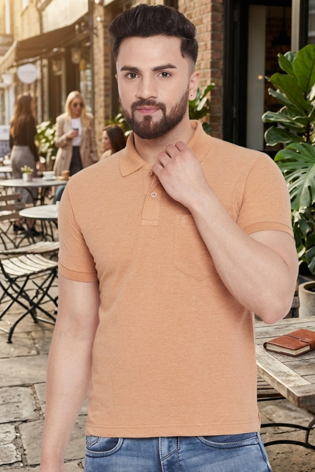 Camey Casual T-Shirts for Men – Intelligent Fit for Any Day |Men's Cotton Matte Polo Collar T-Shirt