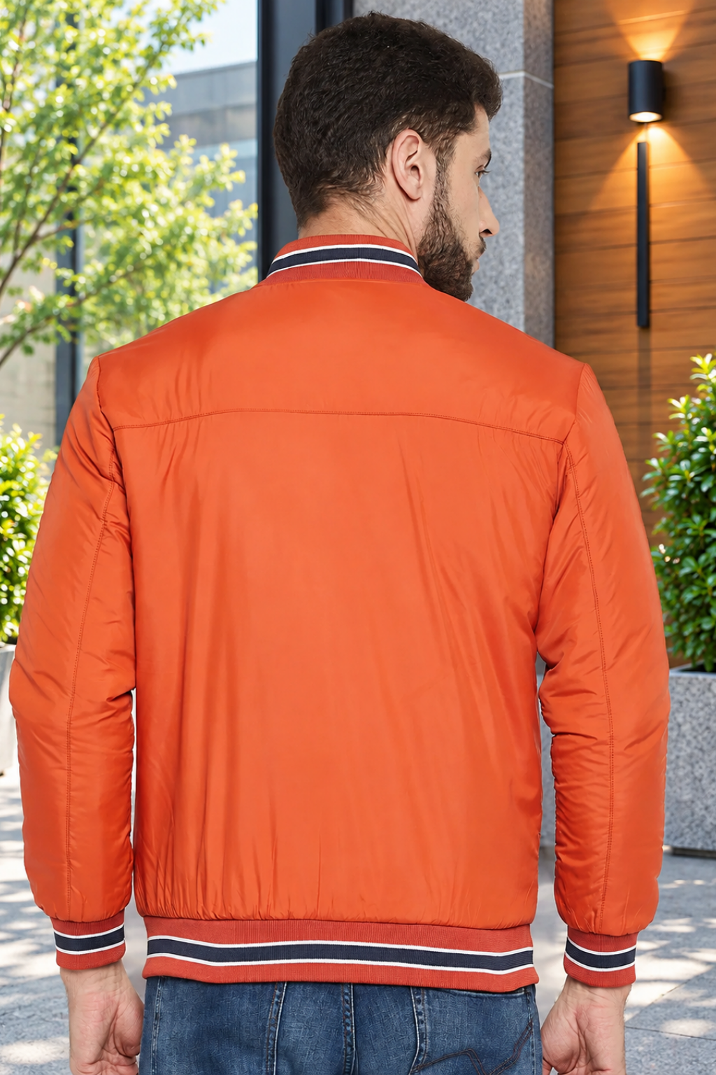 Men's Regular Fit Bomber Jacket For Winter Wear.