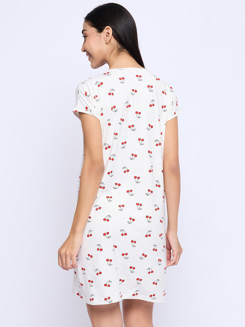 Printed Knee Length Nighty|Loungewear|Nightwear|Sleepwear|Home Wear Short Nighty for Women
