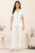 Women Night Suit | Women Sleepwear Set | Ladies Nightwear | Front Open Pyjama Set