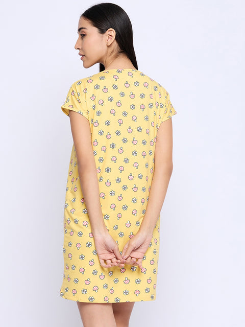 Printed Knee Length Nighty|Loungewear|Nightwear|Sleepwear|Home Wear Short Nighty for Women