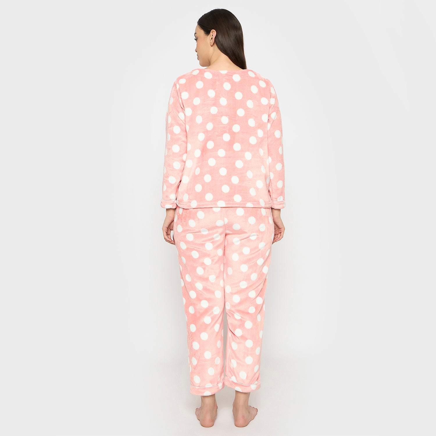 Women's Printed Full Sleeve V- Neck Top and Pajama Pants with 1 side Pockets