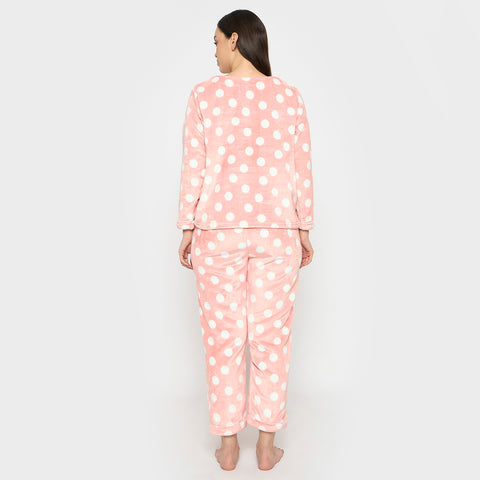 Women's Printed Full Sleeve V- Neck Top and Pajama Pants with 1 side Pockets