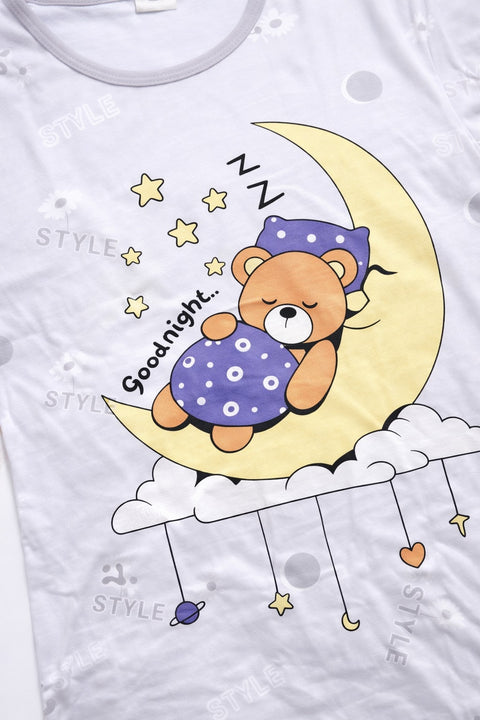 Women's short Nighty, Nightgown, Printed Pattern, Short Sleeve Sleep Dress