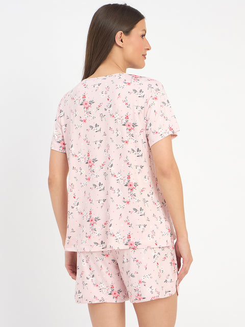 Buy Camey Short Set for Ladies – Trendy Co-ord Sets Online | Women's Printed Loungewear Set, Pink
