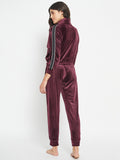 Women's Winter Full Sleeve Top and Short Pajama Pants Regular Fit Night Suit
