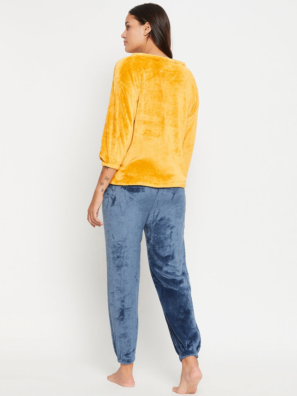 Women Printed Winter 3/4 Sleeve Top and Pajama Pants