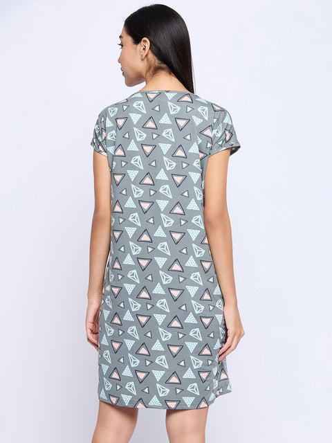 Printed Knee Length Nighty|Loungewear|Nightwear|Sleepwear|Home Wear Short Nighty for Women