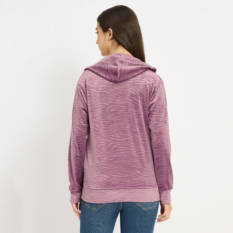 Women’s Whale Textured Zip-Up Hooded Sweatshirt