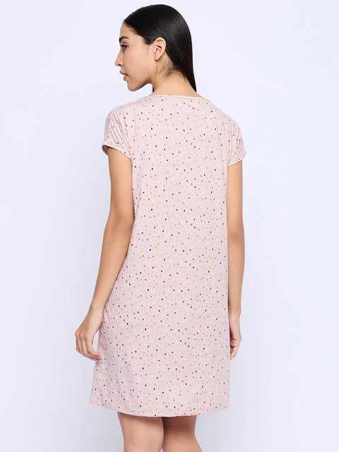 Printed Knee Length Nighty|Loungewear|Nightwear|Sleepwear|Home Wear Short Nighty for Women